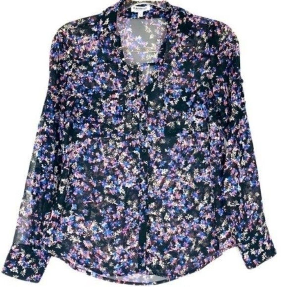 The portofino shirt XS floral long sleeve collar top BoxQ